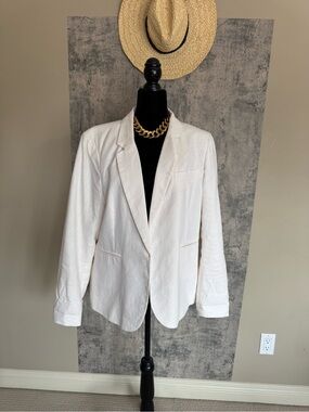 Carolina Belle Montréal Linen Blend Blazer – XL – Ivory/Cream – Tailored Jacket